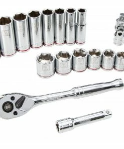 Kobalt Mechanics Tool Sets 19-Piece Standard (SAE) Polished Chrome Mechanics Tool Set (3/8-in) -Kobalt Sales Store 04190729 scaled