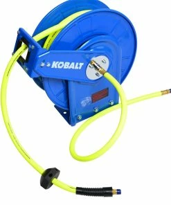 Kobalt Air Compressor Hoses 3/8-in 50-ft Poly Hybrid Air Hose with Retractable Hose Reel -Kobalt Sales Store 07744302