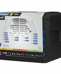 Kobalt Mechanics Tool Sets 189-Piece Standard (SAE) and Metric Combination Polished Chrome Mechanics Tool Set (1/4-in; 3/8-in) -Kobalt Sales Store 08512884