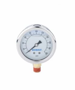 Kobalt Air Compressor Accessories 1/4 In. 200-PSI Filled Bottom Mount -Gauge