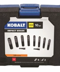 Kobalt Impact Sockets & Impact Socket Sets 10-Piece Standard (SAE) 3/8-in Drive Set 6-Point Impact Socket Set -Kobalt Sales Store 08822228