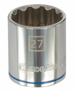 Kobalt Sockets & Socket Sets Metric 1/2-in Drive 12-point 27-mm Shallow Socket