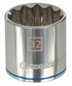 Kobalt Sockets & Socket Sets Metric 1/2-in Drive 12-point 32-mm Shallow Socket