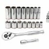 Kobalt Mechanics Tool Sets 19-Piece Standard (SAE) Polished Chrome Mechanics Tool Set (3/8-in)
