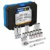 Kobalt Mechanics Tool Sets 30-Piece Standard (SAE) and Metric Combination Polished Chrome Mechanics Tool Set (3/8-in)