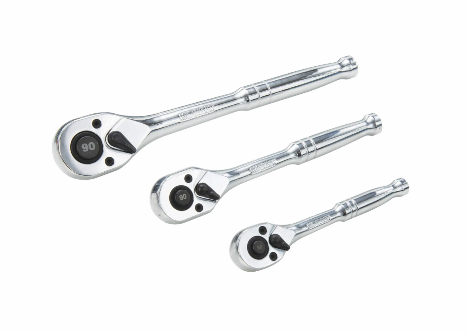 Kobalt Mechanics Tool Sets 154-Piece Standard (SAE) and Metric Combination Polished Chrome Mechanics Tool Set (1/4-in; 3/8-in) 4 Kobalt Mechanics Tool Sets 154-Piece Standard (SAE) and Metric Combination Polished Chrome Mechanics Tool Set (1/4-in; 3/8-in) - Image 4