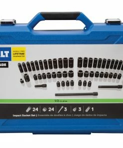 Kobalt Impact Sockets & Impact Socket Sets 55-Piece Standard (SAE) and Metric Combination 1/2-in Drive Set 6-Point Impact Socket Set -Kobalt Sales Store 11328540 scaled