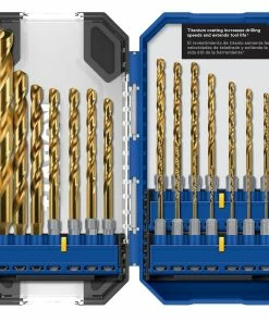 Kobalt Twist Drill Bits 21-Piece Assorted x Set Titanium Coated Hss Twist Drill Bit Set