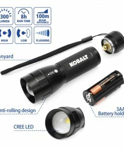 Kobalt Flashlights 300-Lumen LED Flashlight (Battery Included) -Kobalt Sales Store 15518068