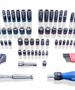 Kobalt Mechanics Tool Sets 118-Piece Standard (SAE) and Metric Combination Polished Chrome Mechanics Tool Set (3/8-in;) -Kobalt Sales Store 16006939 scaled