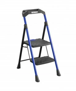 Kobalt Step Stools 2-Step 300-lb Capacity Black Steel Foldable Step Stool -Kobalt Sales Store 17788041