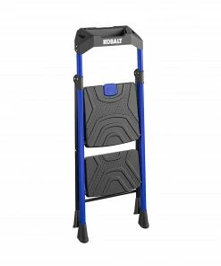 Kobalt Step Stools 2-Step 300-lb Capacity Black Steel Foldable Step Stool -Kobalt Sales Store 17788048