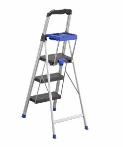 Kobalt Step Stools 3-Step 250-lb Capacity Gray Aluminum Foldable Step Stool 12 Kobalt Step Stools 3-Step 250-lb Capacity Gray Aluminum Foldable Step Stool -Kobalt Sales Store 17788091