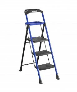 Kobalt Step Stools 3-Step 300-lb Capacity Black Steel Foldable Step Stool -Kobalt Sales Store 17788338