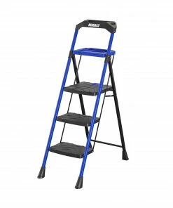Kobalt Step Stools 3-Step 300-lb Capacity Black Steel Foldable Step Stool -Kobalt Sales Store 17788340