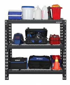 Kobalt Freestanding Shelving Units 48-in W x 24-in D x 47-in H 3-Tier Heavy Duty Steel Utility -Kobalt Sales Store 42193264 scaled