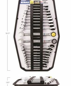 Kobalt Ratchet Wrenches & Sets In Tray with Removable Rails 20-Piece Set 12-Point Standard (SAE) and Metric Combination Ratchet Wrench Set 21 Kobalt Ratchet Wrenches & Sets In Tray with Removable Rails 20-Piece Set 12-Point Standard (SAE) and Metric Combination Ratchet Wrench Set -Kobalt Sales Store 42336145