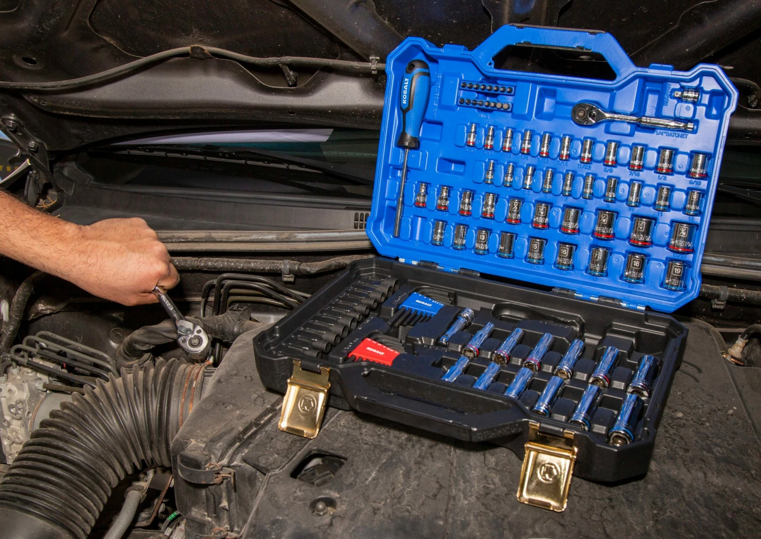 Kobalt Mechanics Tool Sets Centennial 100-Piece Standard (SAE) and Metric Combination Polished Chrome Mechanics Tool Set (1/4-in; 3/8-in) 12 Kobalt Mechanics Tool Sets Centennial 100-Piece Standard (SAE) and Metric Combination Polished Chrome Mechanics Tool Set (1/4-in; 3/8-in) - Image 12