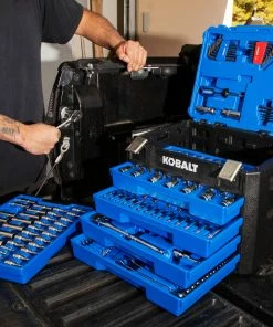 Kobalt Mechanics Tool Sets 250-Piece Standard (SAE) and Metric Combination Polished Chrome Mechanics Tool Set (1/4-in; 3/8-in) -Kobalt Sales Store 42702387 scaled