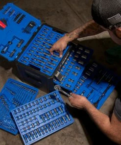 Kobalt Mechanics Tool Sets 250-Piece Standard (SAE) and Metric Combination Polished Chrome Mechanics Tool Set (1/4-in; 3/8-in) -Kobalt Sales Store 42702396 scaled