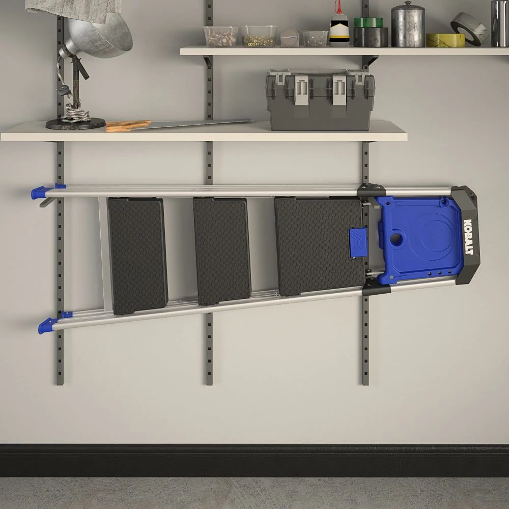 Kobalt Step Stools 3-Step 250-lb Capacity Gray Aluminum Foldable Step Stool 8 Kobalt Step Stools 3-Step 250-lb Capacity Gray Aluminum Foldable Step Stool - Image 8