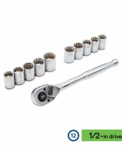 Kobalt Mechanics Tool Sets 309-Piece Standard (SAE) and Metric Combination Polished Chrome Mechanics Tool Set (1/4-in; 3/8-in) -Kobalt Sales Store 44194583