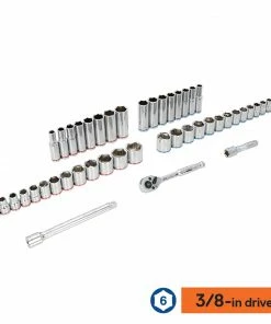 Kobalt Mechanics Tool Sets 135-Piece Standard (SAE) and Metric Combination Polished Chrome Mechanics Tool Set (1/4-in; 3/8-in) -Kobalt Sales Store 44317390