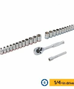 Kobalt Mechanics Tool Sets 135-Piece Standard (SAE) and Metric Combination Polished Chrome Mechanics Tool Set (1/4-in; 3/8-in) -Kobalt Sales Store 44317393