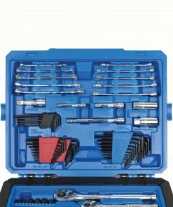 Kobalt Mechanics Tool Sets 243-Piece Standard (SAE) and Metric Combination Polished Chrome Mechanics Tool Set (1/4-in; 3/8-in) -Kobalt Sales Store 44474234 scaled