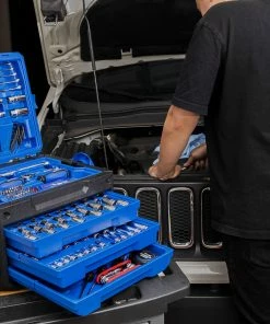 Kobalt Mechanics Tool Sets 243-Piece Standard (SAE) and Metric Combination Polished Chrome Mechanics Tool Set (1/4-in; 3/8-in) -Kobalt Sales Store 44474237 scaled