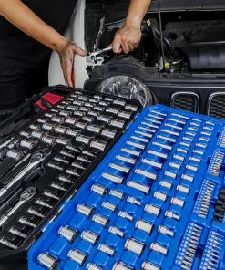 Kobalt Mechanics Tool Sets 309-Piece Standard (SAE) and Metric Combination Polished Chrome Mechanics Tool Set (1/4-in; 3/8-in) -Kobalt Sales Store 45006291 scaled