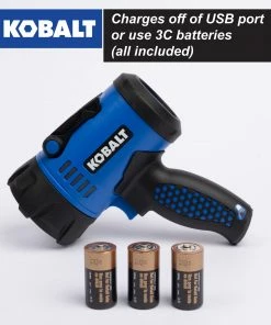 Kobalt Flashlights 1200-Lumen LED Rechargeable Spotlight Flashlight -Kobalt Sales Store 45368644 scaled