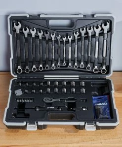 Kobalt Mechanics Tool Sets Universal 67-Piece Standard (SAE) and Metric Combination Matte Mechanics Tool Set (3/8-in) -Kobalt Sales Store 45373526